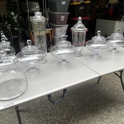 8 apothecary jars