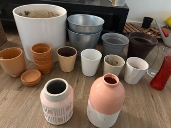 Assorted plant pots