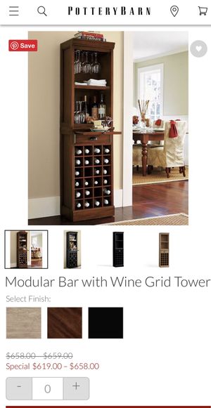Pottery Barn Modular Wine Bar Black New For Sale In Jersey City