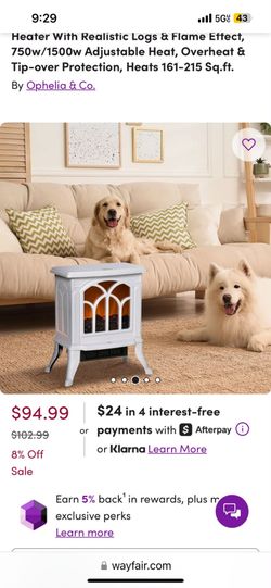 Homcom White Fireplace Heater