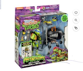 Tales of Teenage Mutant Ninja Turtles: Mutations Mix and Match Leonardo vs. Mechazoid Figure 2-Pack