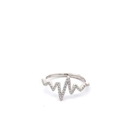 Lafonn Simulate Diamond Silver With Platinum Plated Ring Sz.7