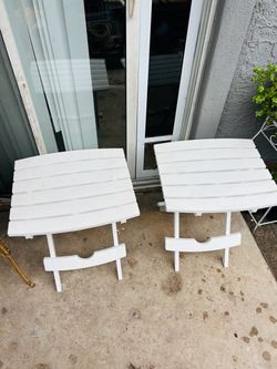 Folding tables plastic 20inches tall 17 inches long 15 inches wide