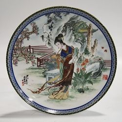 1988 Imperial Jingdezhen Porcelain Beauties of the Red Mansion Tai-Yu Plate 8 1/2 diameter