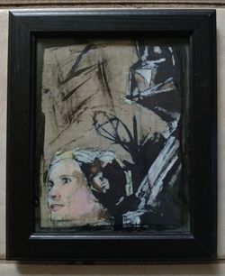 Darth and Leia Abstract Artwork 10" x 8" Acrylic and Pastel on Canvas Panel *30.00 Firm*