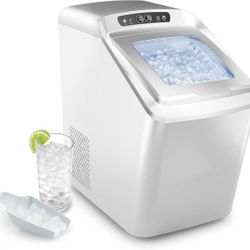 O701 55lbs Countertop Nugget Ice Maker – Pebble Ice Machine, Soft Chewable Pellets in 5 Min, 55Lbs/24H, 3lb. Capacity, Waterline-Compatible, Sel
