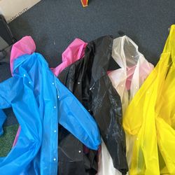 5 Colorful Plastic Ponchos