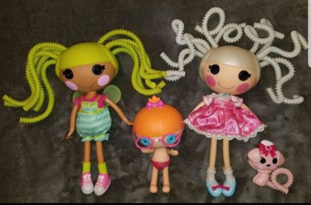 LalaLoopsy Lalaoopsy 4pc Baby Doll Lot. Silly Hair Pix E Flutters, Suzette La Sweet and Baby Specs