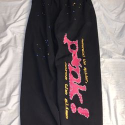 Sp5der Pink Black Pants Size Small