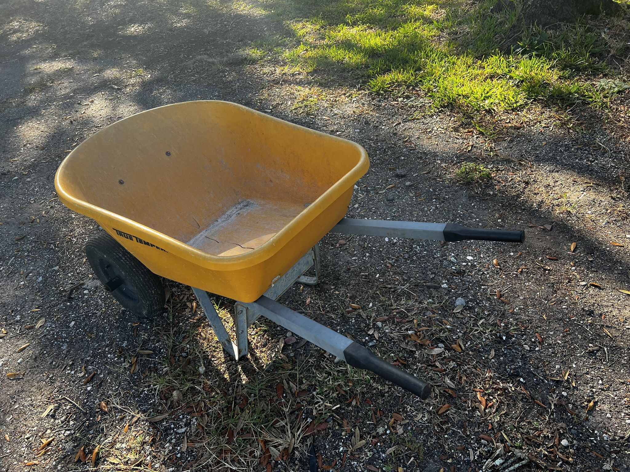 Wheelbarrow Double Wheels Usable W/ Crac In Polly  As Is $45 Firm Garden Wagon Radio Flyer$75 Plastic Wagon$20 Firm