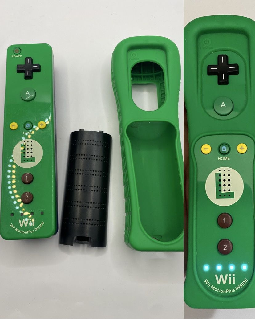 Official Wii Remote LUIGI Nintendo Motion Plus Wii U OEM Controller Tested Green