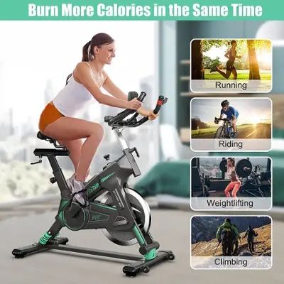 Stationary Exercise Bike Cycling Bike W/33Lbs Flywheel Home Fitness Gym Cardio - Black