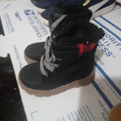 Three Pairs Of Infants Shoes And Boots Two Boots Size 5 Months One Low Cut Size 7 Mnths Showes