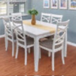 Dining/Kitchen White Table And Chairs 
