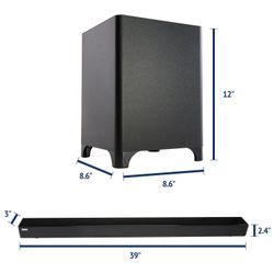Sound Bar With Wireless Subwoofer 