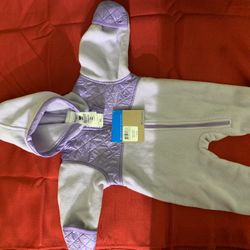 Baby fleece one piece footie NEW jacket coat pants in one .