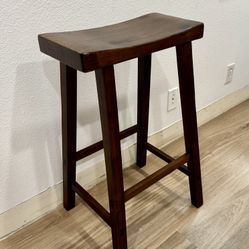 Saddle Seat Walnut bar Stool.  28.5” H.