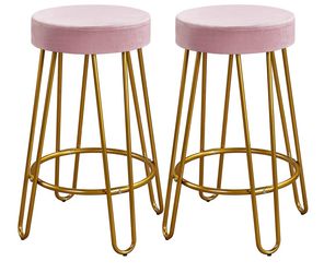 2 pink stools