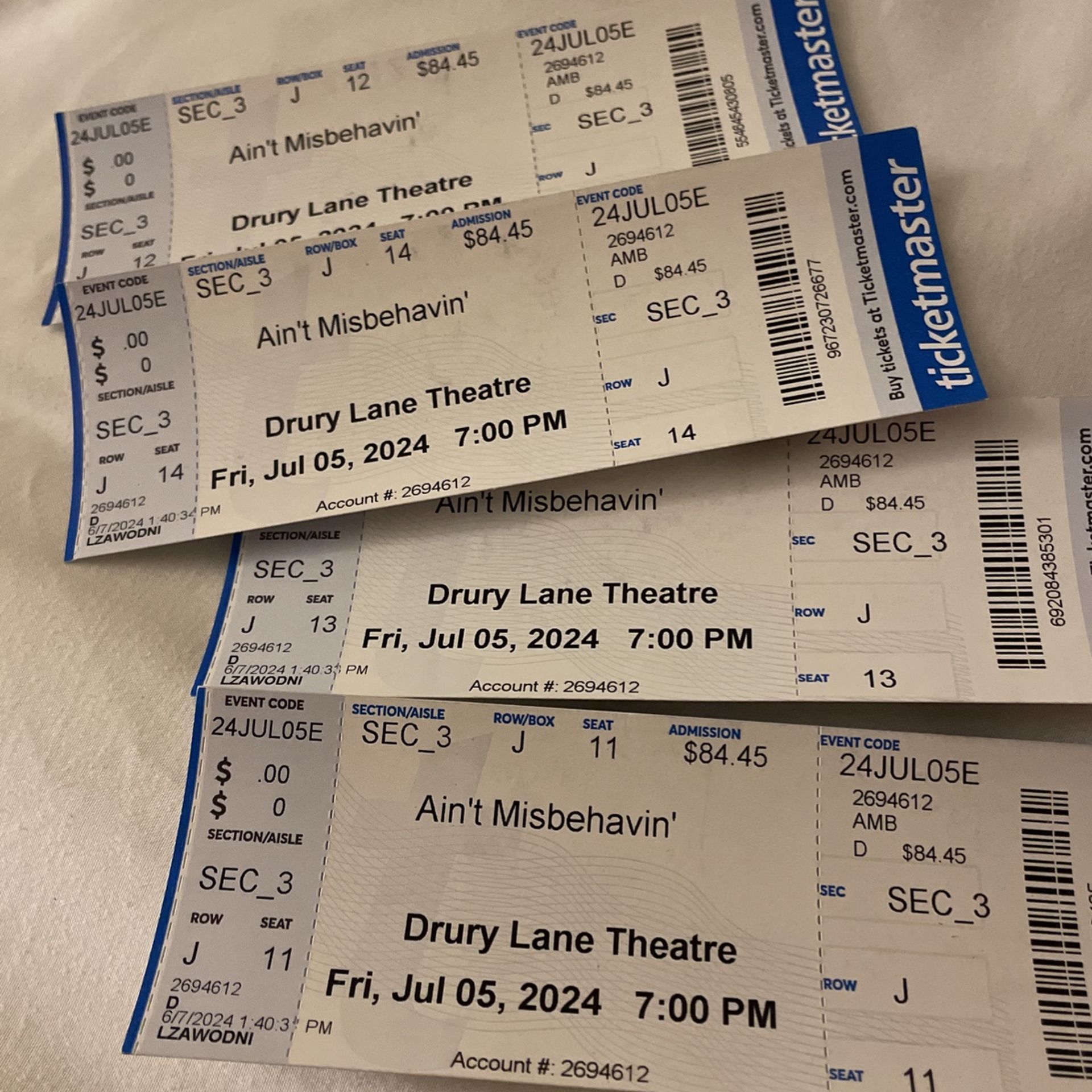 4 Tickets “Ain’t Misbehavin’”