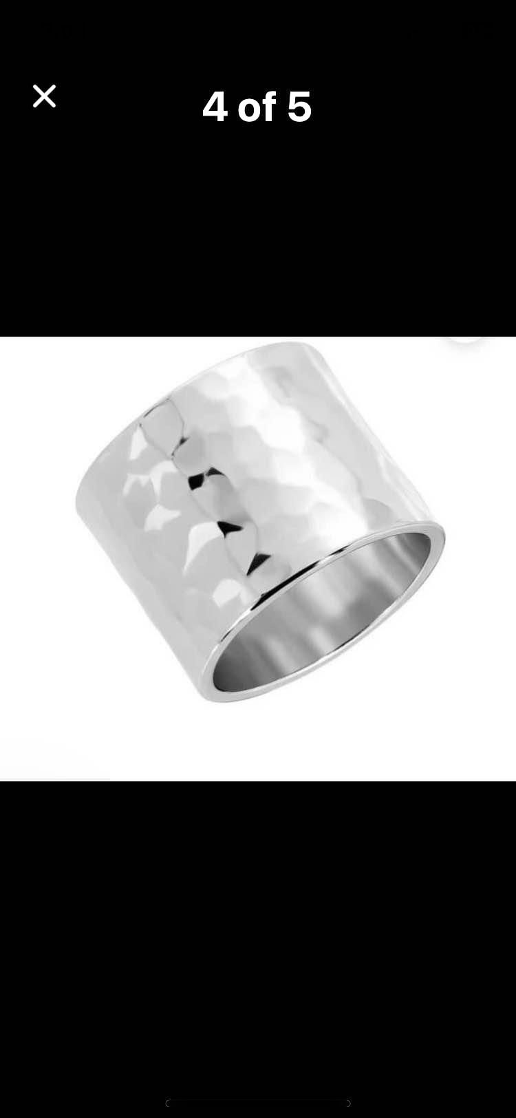 Sterling silver, Hammered Band Ring. Excellent Condition! Size 6!