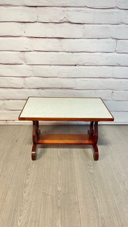 Vintage Speckled Top Trestle Coffee Table