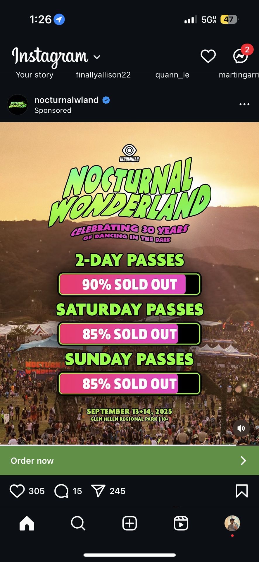 Nocturnal Wonderland 2025 2 Day GA