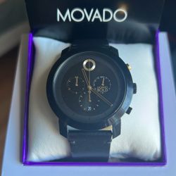 Movado Bold Chronographic Black With Gold Accents 