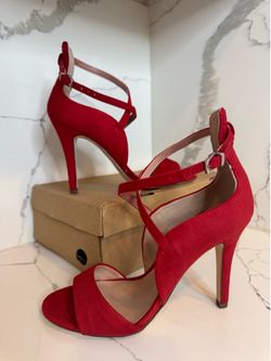RED STRAPPY HEELS