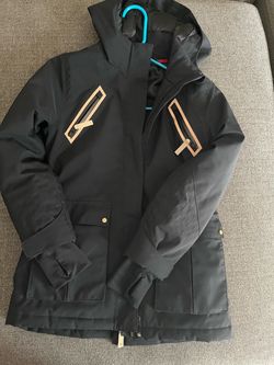 Black Ski Jacket with Rose Gold Accents