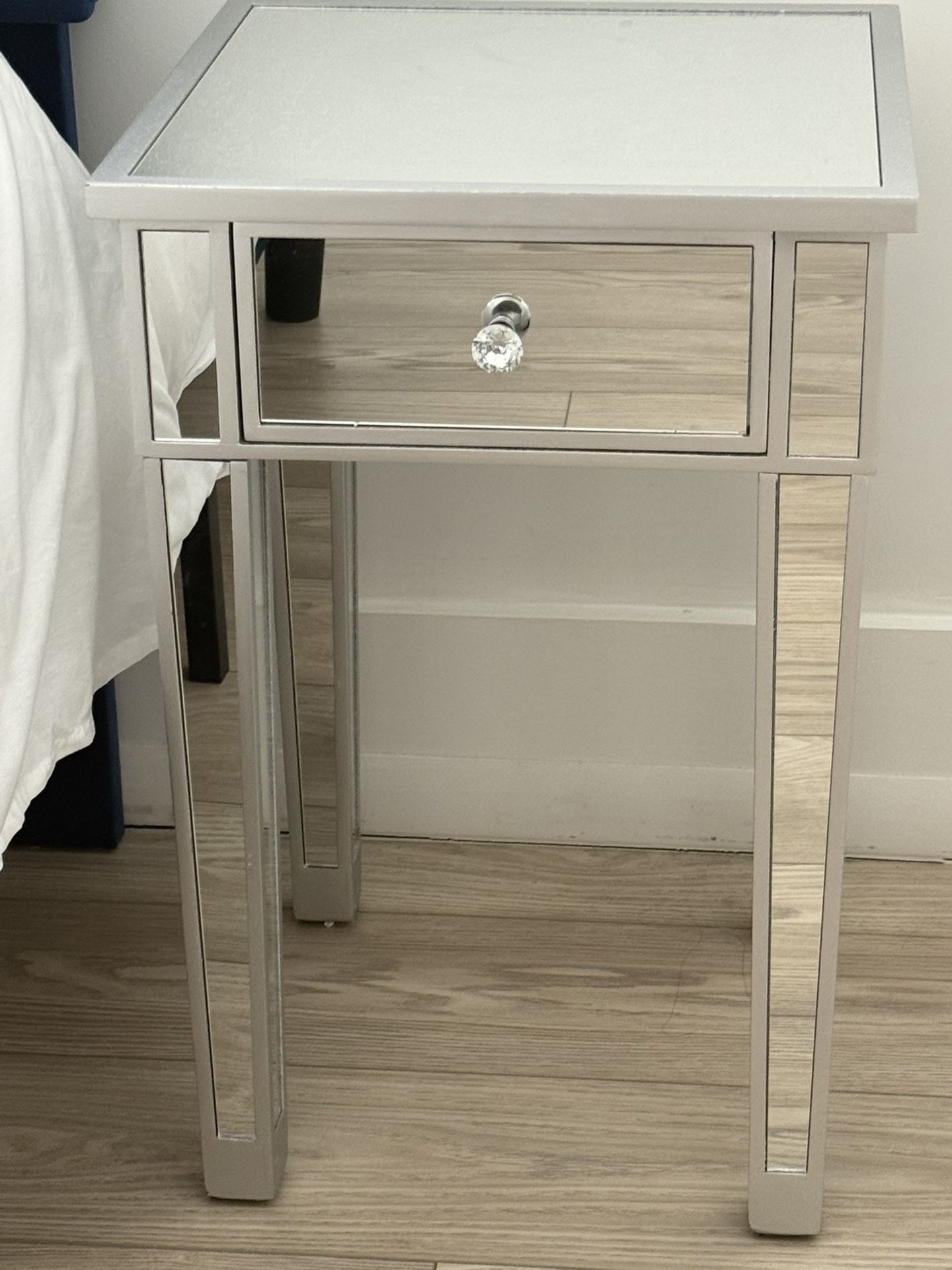 Silver Mirrored Nightstand Set