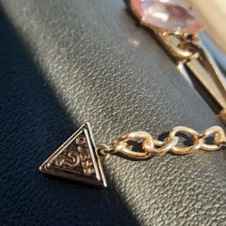 Guess Gold Multicolor Stone Inspirational Bracelet