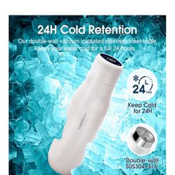 Vsitoo Self Cleaning Water Bottle - 15oz Stainless Steel #