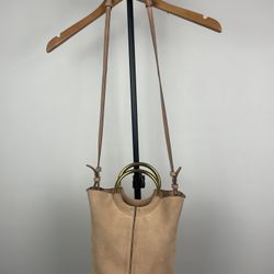 J. Crew Baby Pink Suede Leather Mini Bucket Crossbody Bag