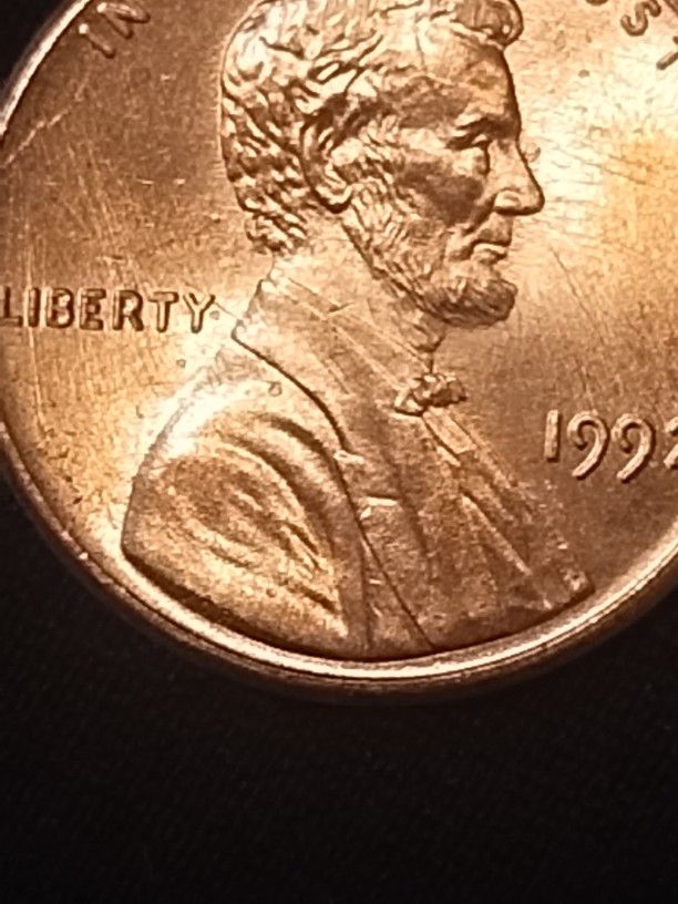 1992 P Penny With Die Crack /Chip And Doubling Errors