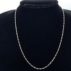 $450 Two Tone Gold Beaded Necklace Chain