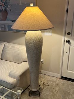 Large Textured Ceramic Floor Lamp
