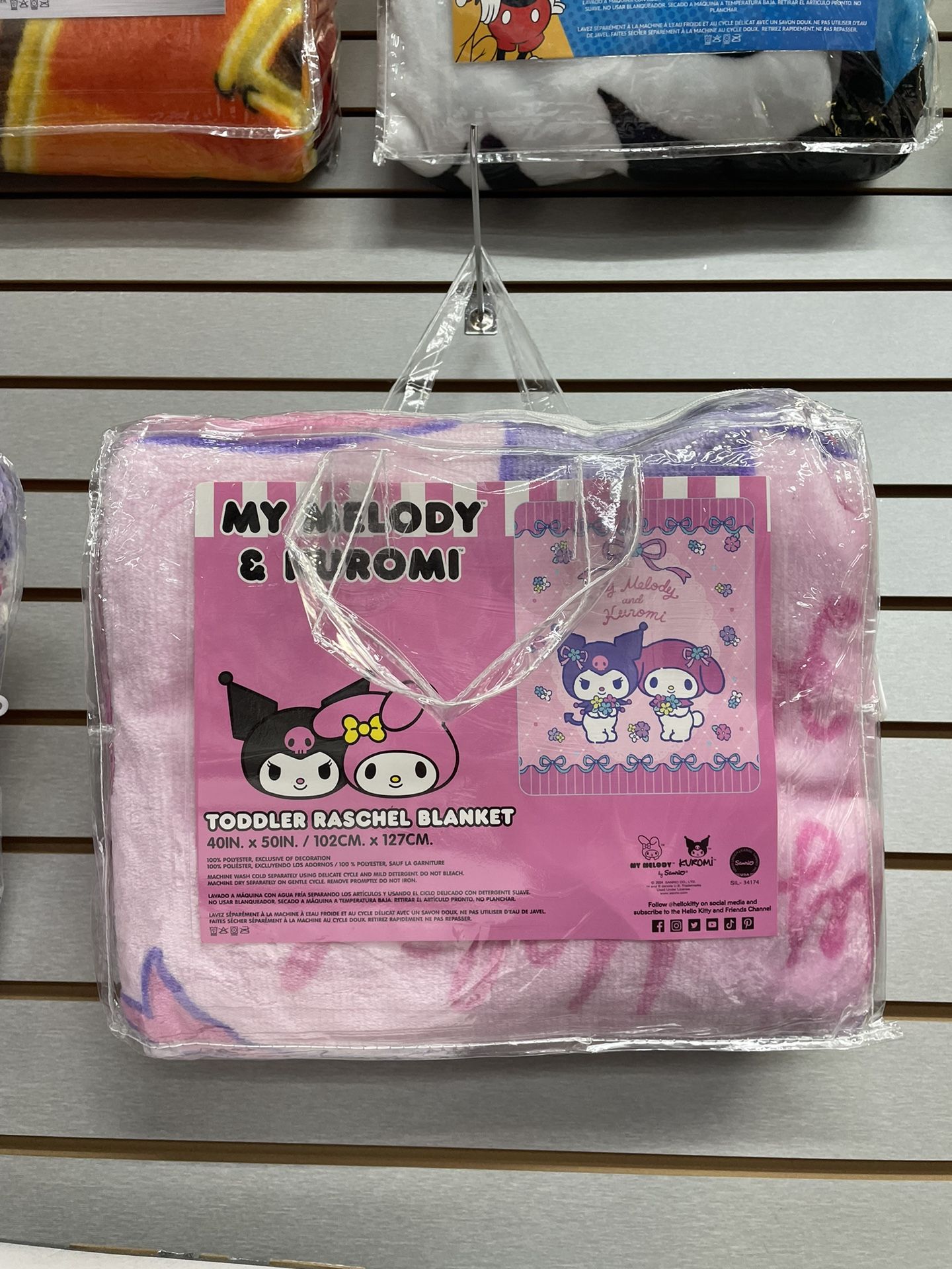 Kuromi & My Melody 40” x 50” Toddler Raschel Blanket