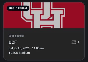 UH vs. UCF - Houston Cougars vs UCF Football Tickets 2026