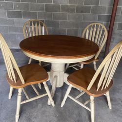 Wood Table And 4 Chairs