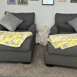 Charcoal gray chaise Lounge