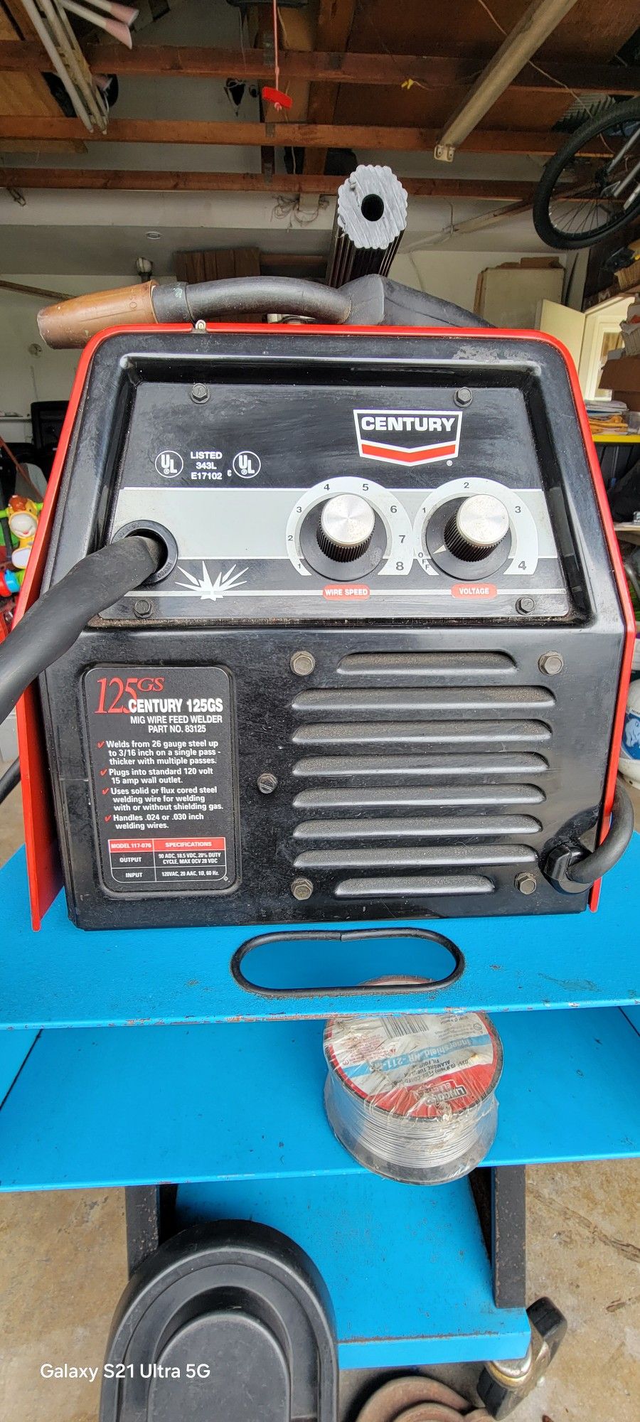 125 Century Mig Wire Feed Welder With Welding Station