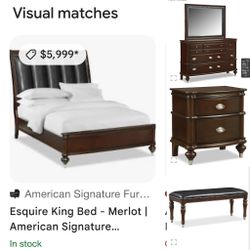 7pc American Furniture Esquire Merlot Collection King Bedroom Set $999.99