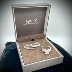 Diamond Engagement Ring and Diamond Earrings