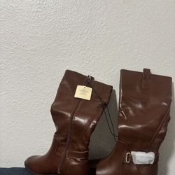 New Brown Leather Boots 
