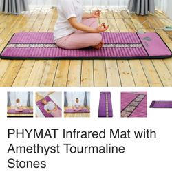 PHYMAT Amethyst Tourmaline Infrared Mat amethyst and tourmaline crystals, enhances far infrared light thera