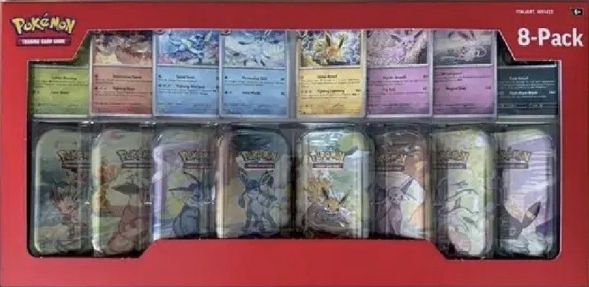 Pokemon Costco Prismatic Evolution Tins 8pk
