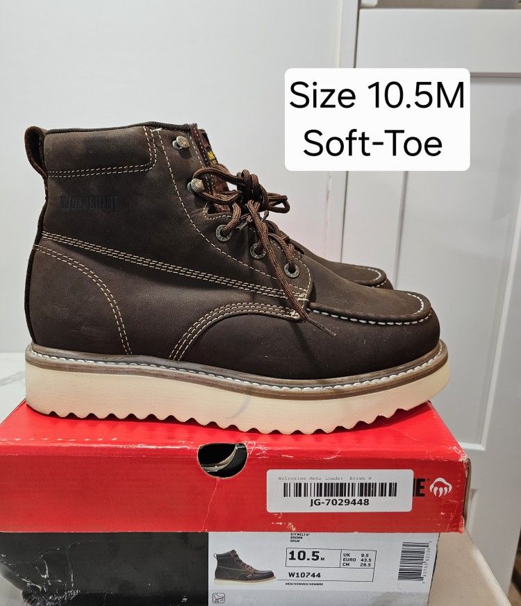 Wolverine Soft Toe Work Boots Size 10.5