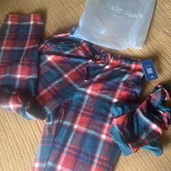 Christmas Pajama Bottoms & Matching Puppy Pjs - Spark Paws