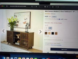 59 inch Mid Century 2 door unit