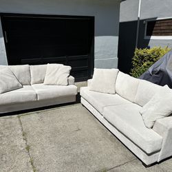 2 White Couches-FREE Delivery 
